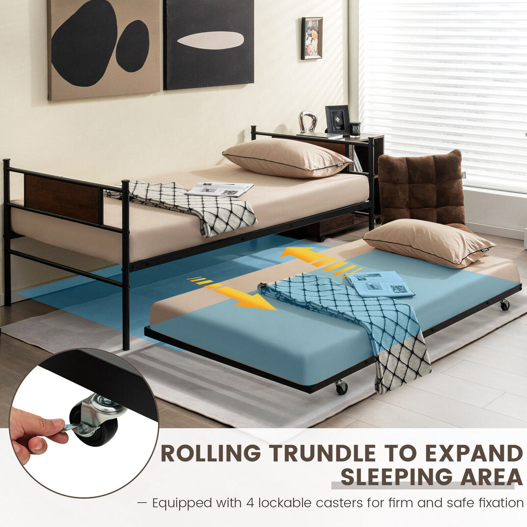 Twin Size Daybed with Pullout Trundle – Industrial