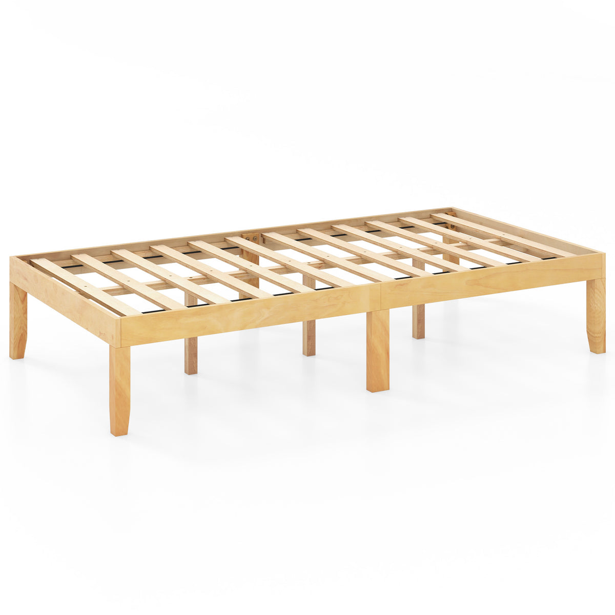 Full Size Wood Bed Frame with Slats - Espresso