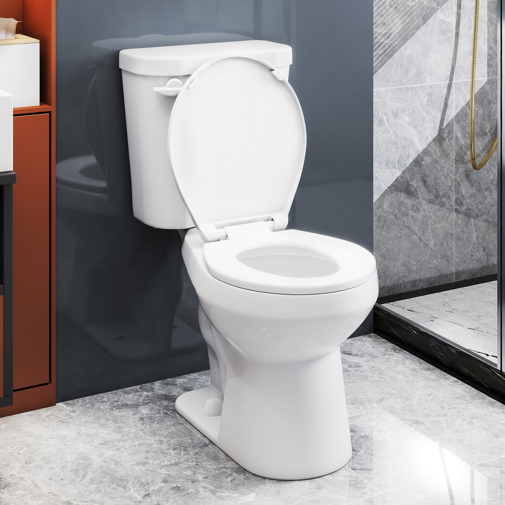 Two-Piece Round Toilet with ADA Comfort Seat - Single Flushing Knob