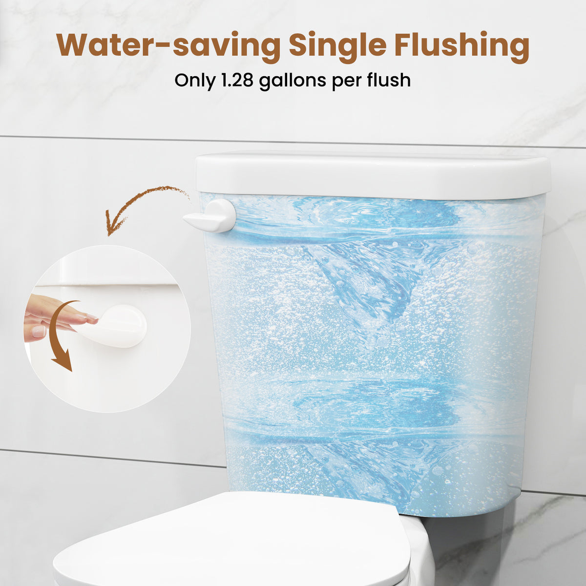 Two-Piece Round Toilet with ADA Comfort Seat - Single Flushing Knob