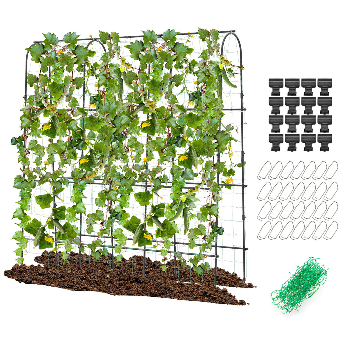 71 x 71 Inch U-Shaped Garden Arbor Trellis for Climbing Plants