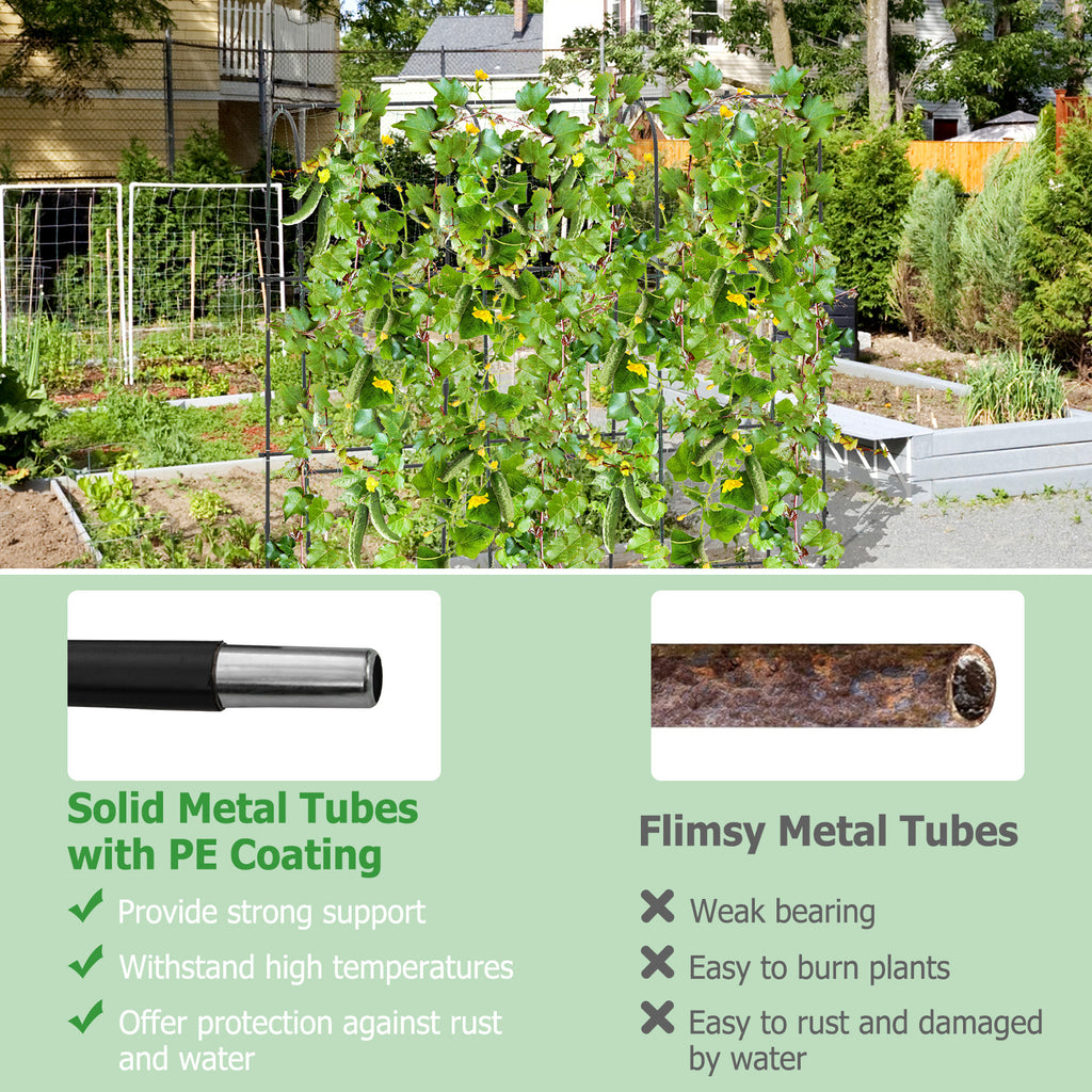 71 x 71 Inch U-Shaped Garden Arbor Trellis for Climbing Plants