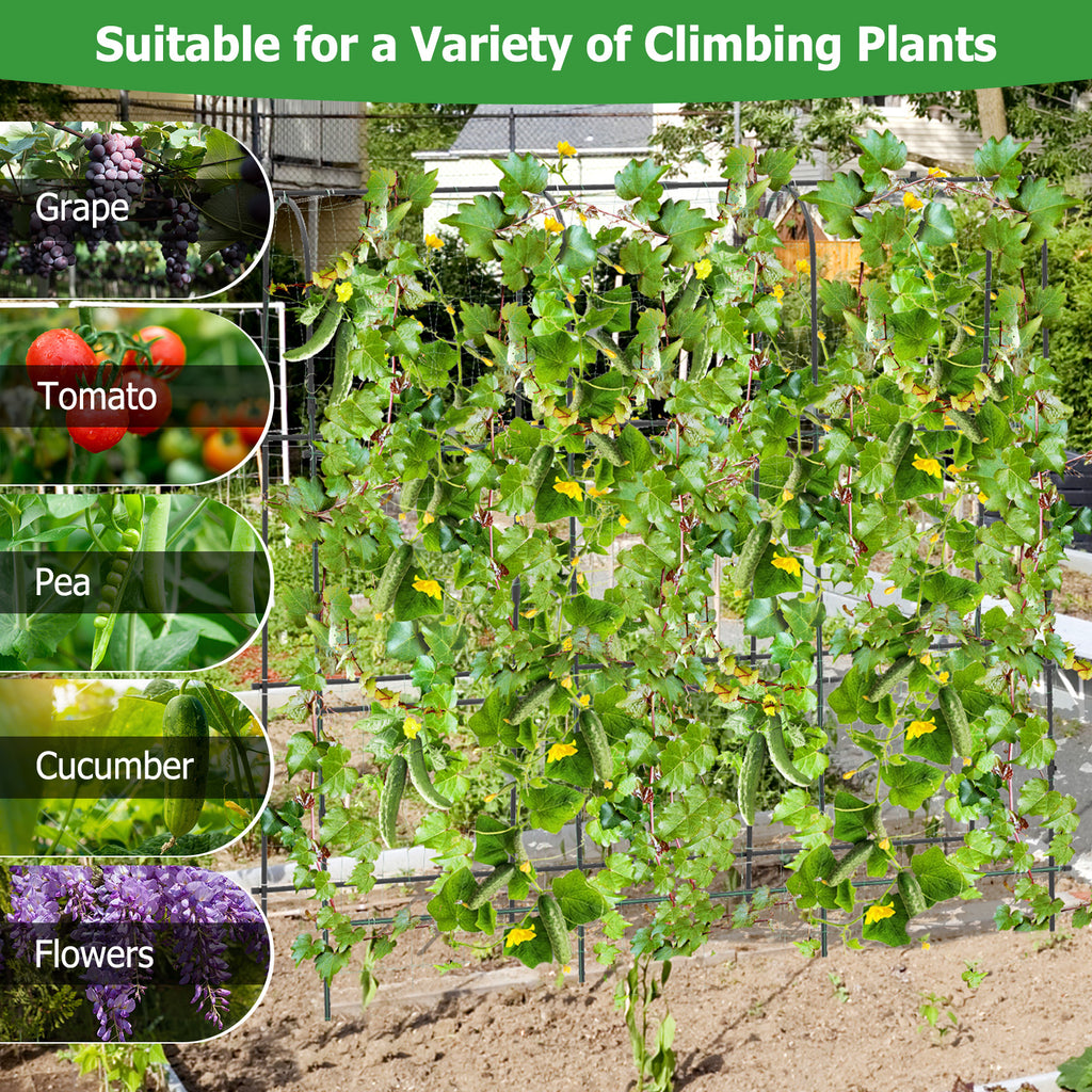 71 x 71 Inch U-Shaped Garden Arbor Trellis for Climbing Plants