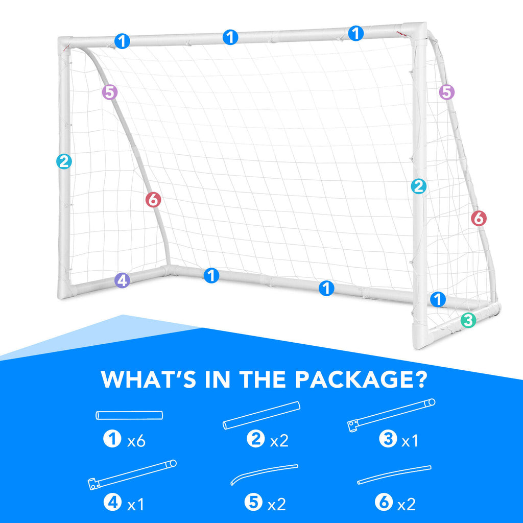 Soccer Goal with Durable UPVC Frame & High-Strength Net - 6x4 ft S