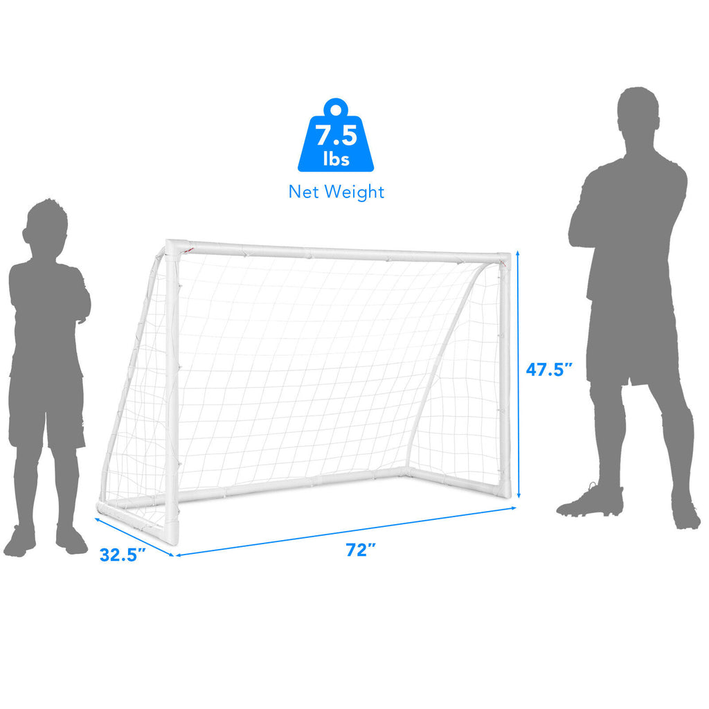 Soccer Goal with Durable UPVC Frame & High-Strength Net - 6x4 ft S