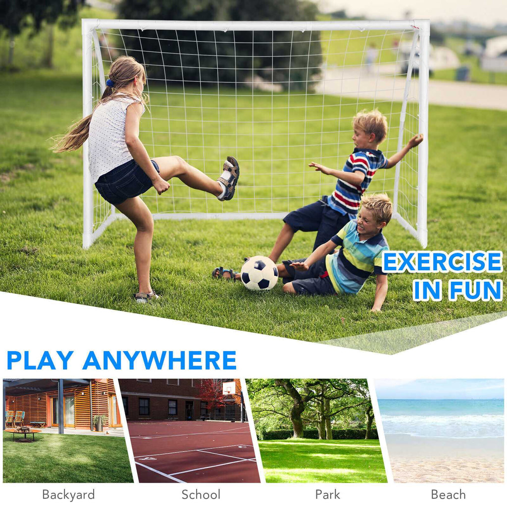 Soccer Goal with Durable UPVC Frame & High-Strength Net - 6x4 ft S