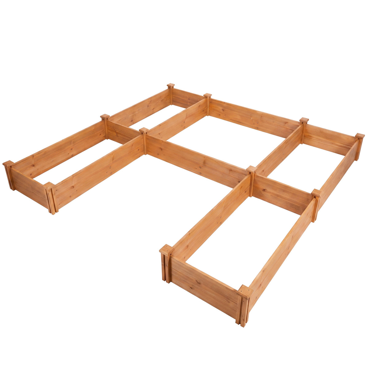 U-Shaped Wooden Raised Garden Bed - Orange