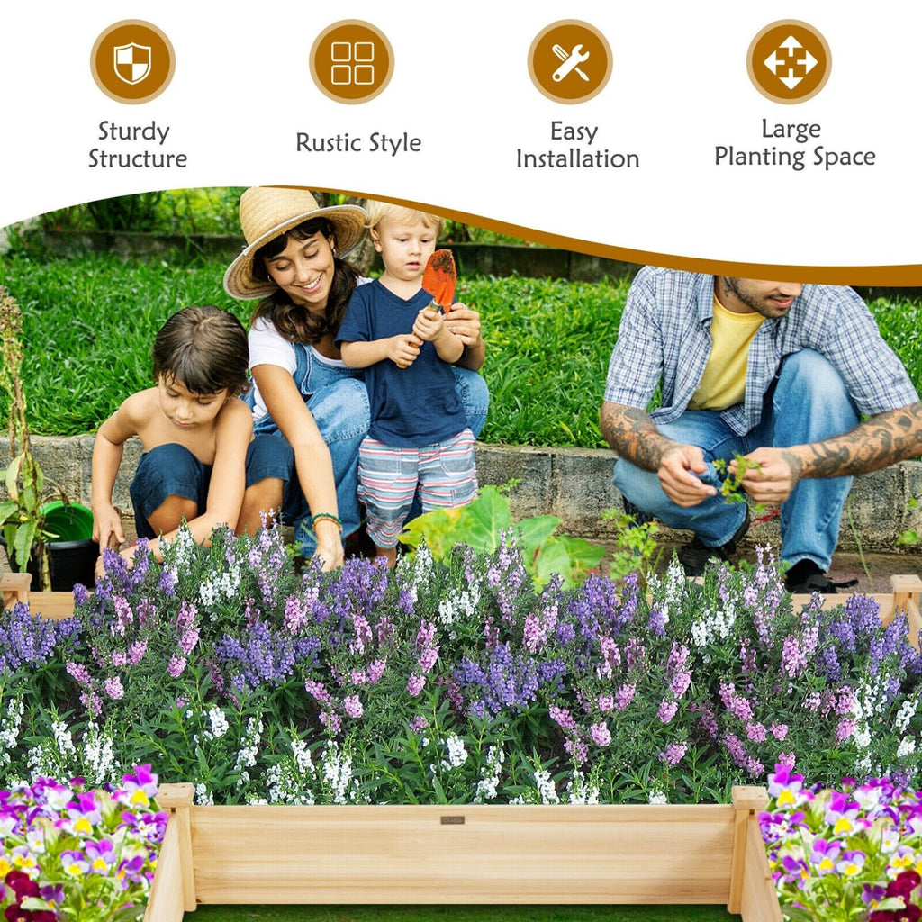 U-Shaped Wooden Raised Garden Bed - Natural