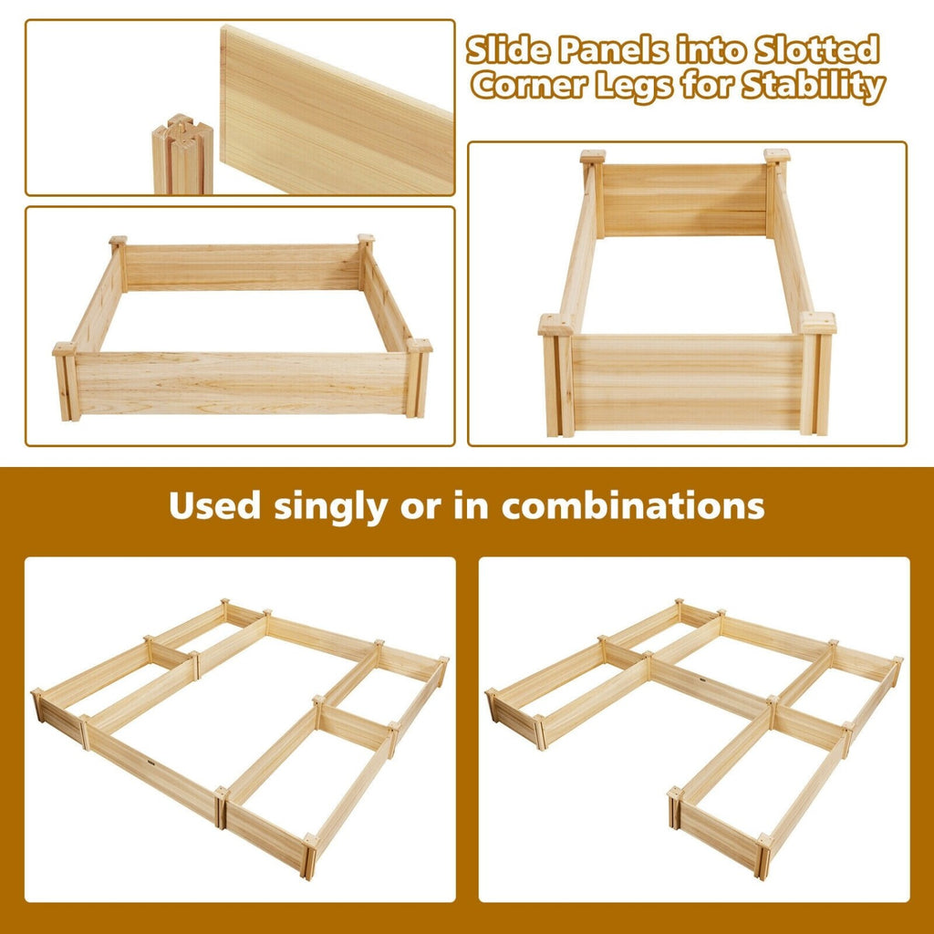 U-Shaped Wooden Raised Garden Bed - Natural