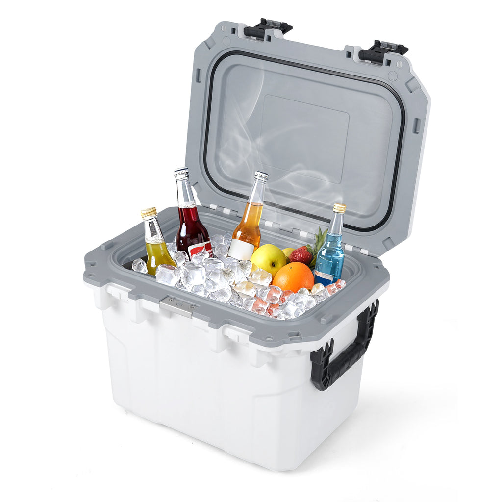 53 QT Hard Ice Chest Cooler - White