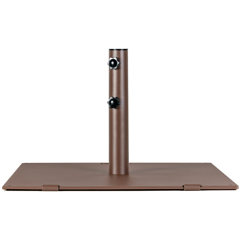 24 x 24 Inch Square Patio Umbrella Base, 50 lbs Weighted, Brown