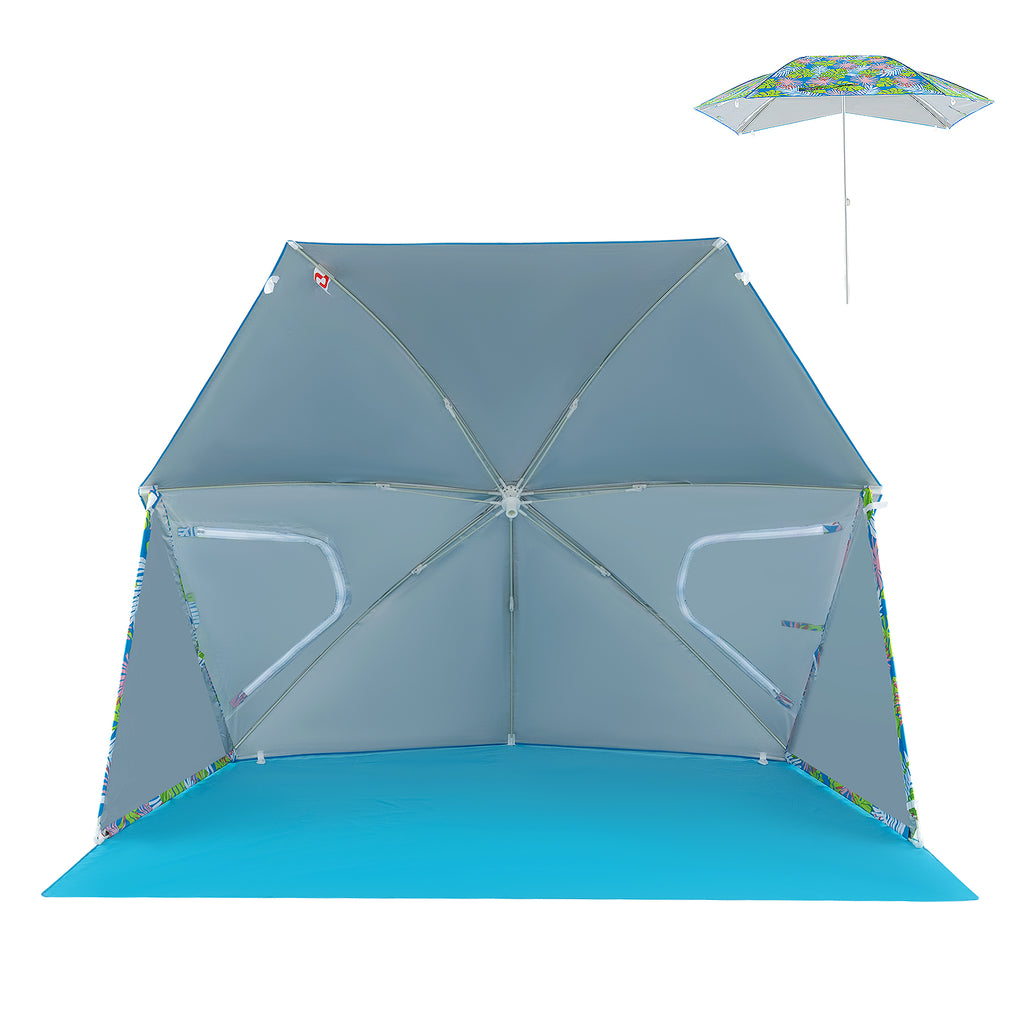 UPF50+ Beach Umbrella Tent with Carrying Bag - Blue