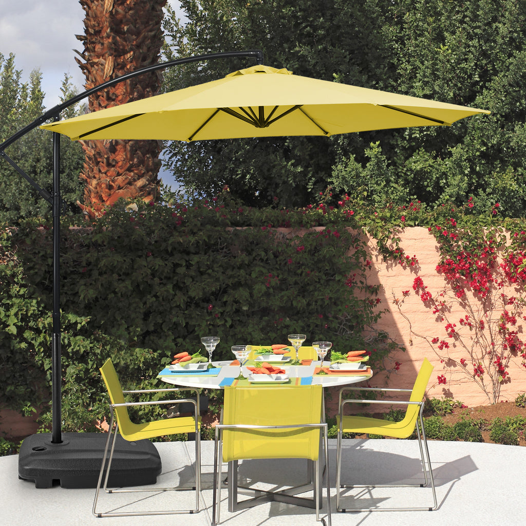 Fillable Offset Umbrella Base with Wheels – 198 lbs Black