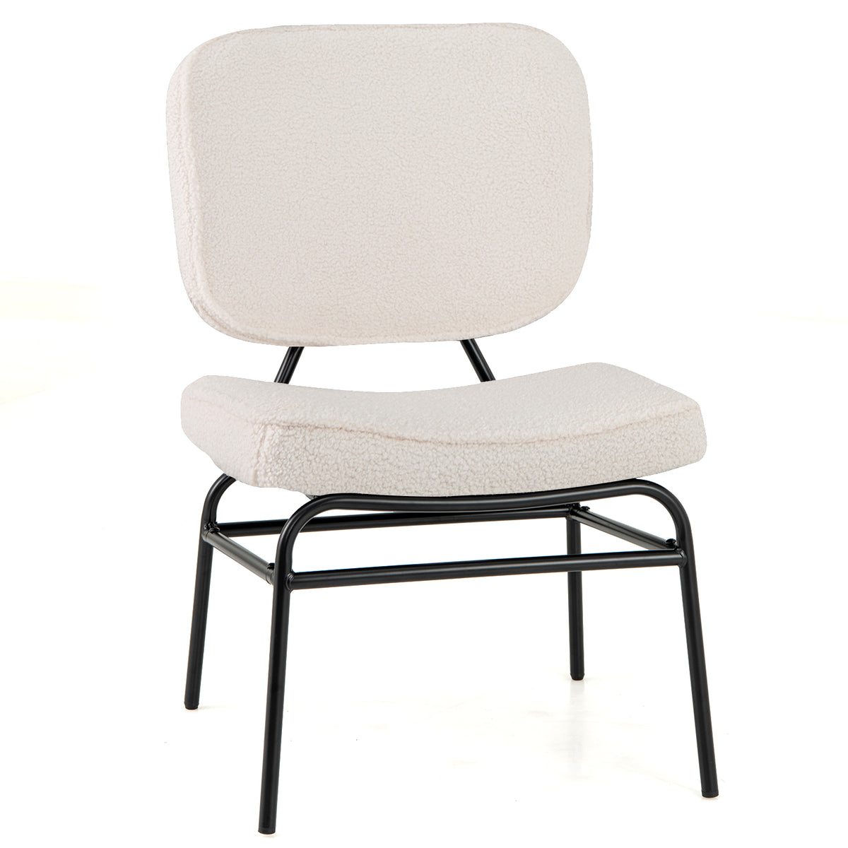 Sherpa Accent Chair with Padded Support - Gray