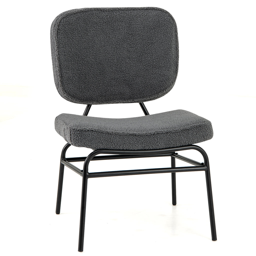 Sherpa Accent Chair with Padded Support - Gray