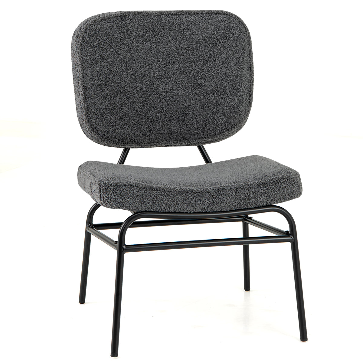 Sherpa Accent Chair with Padded Support - Gray
