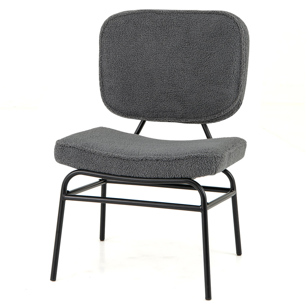 Sherpa Accent Chair with Padded Support - Gray