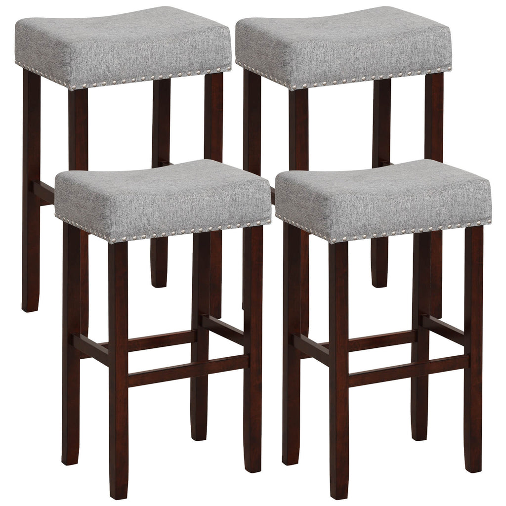 29 Inch Upholstered Bar Stool Set of 2 - Gray