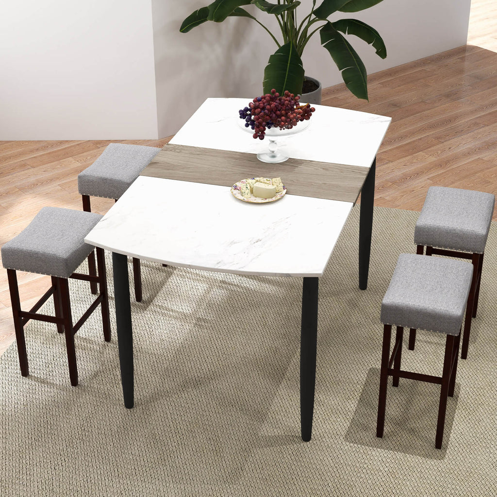29 Inch Upholstered Bar Stool Set of 2 - Gray