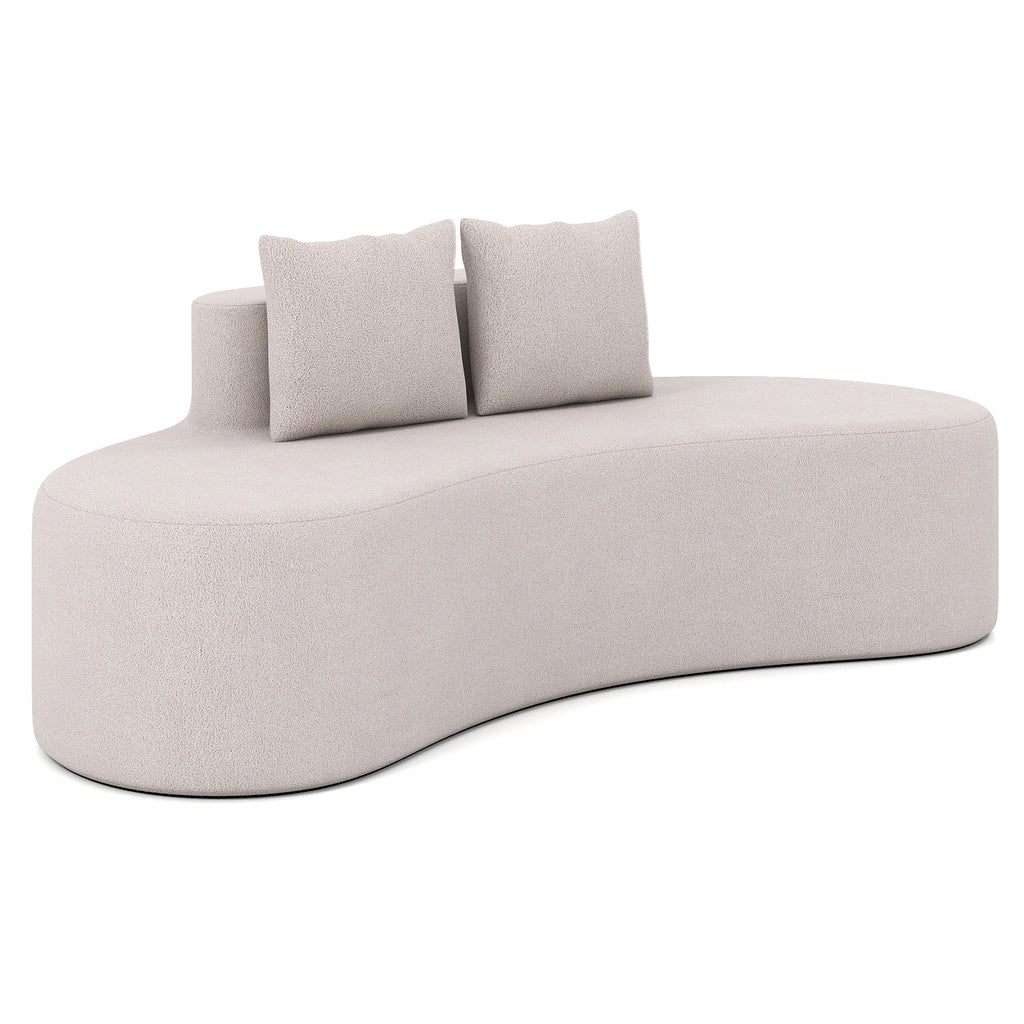 2-Seater Floor Couch Loveseat with Removable Corduroy Cover, Beige