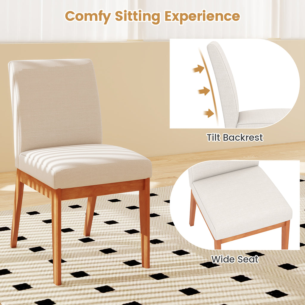 Upholstered Dining Chairs Set of 2 - Beige
