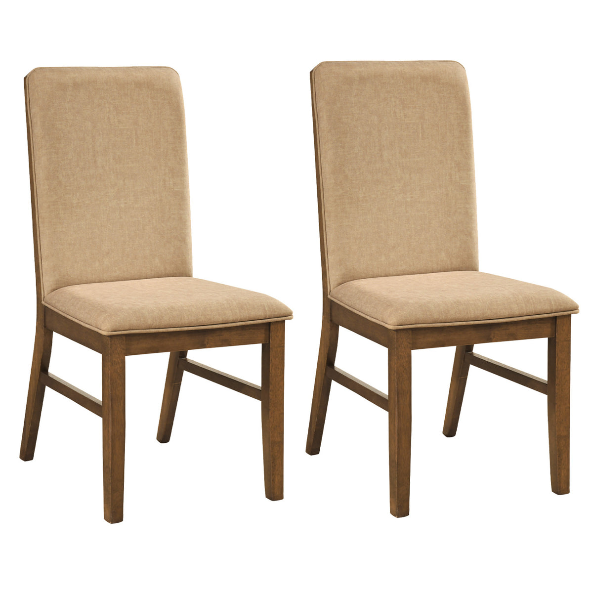 Set of 4 Upholstered Dining Chairs, Brown