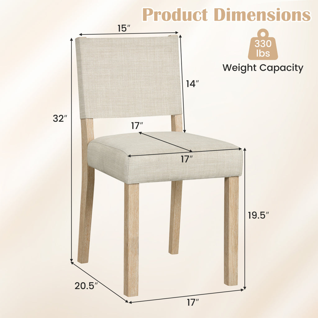 Upholstered Dining Chairs Set of 4 - Beige