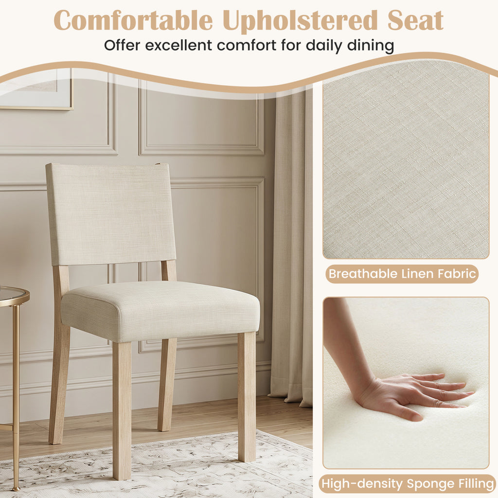 Upholstered Dining Chairs Set of 4 - Beige