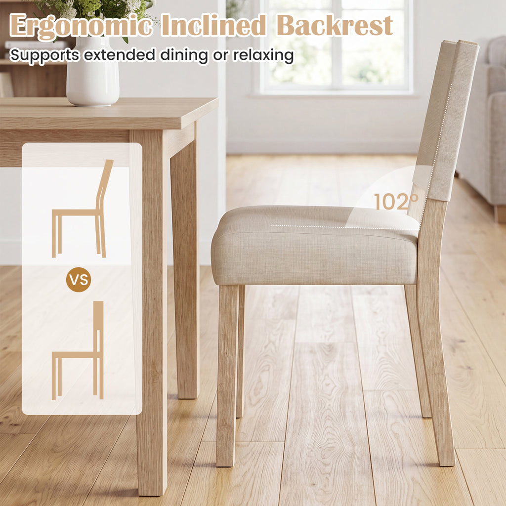 Upholstered Dining Chairs Set of 4 - Beige
