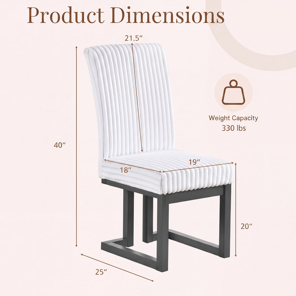 Upholstered Dining Chairs Set of 4 – White