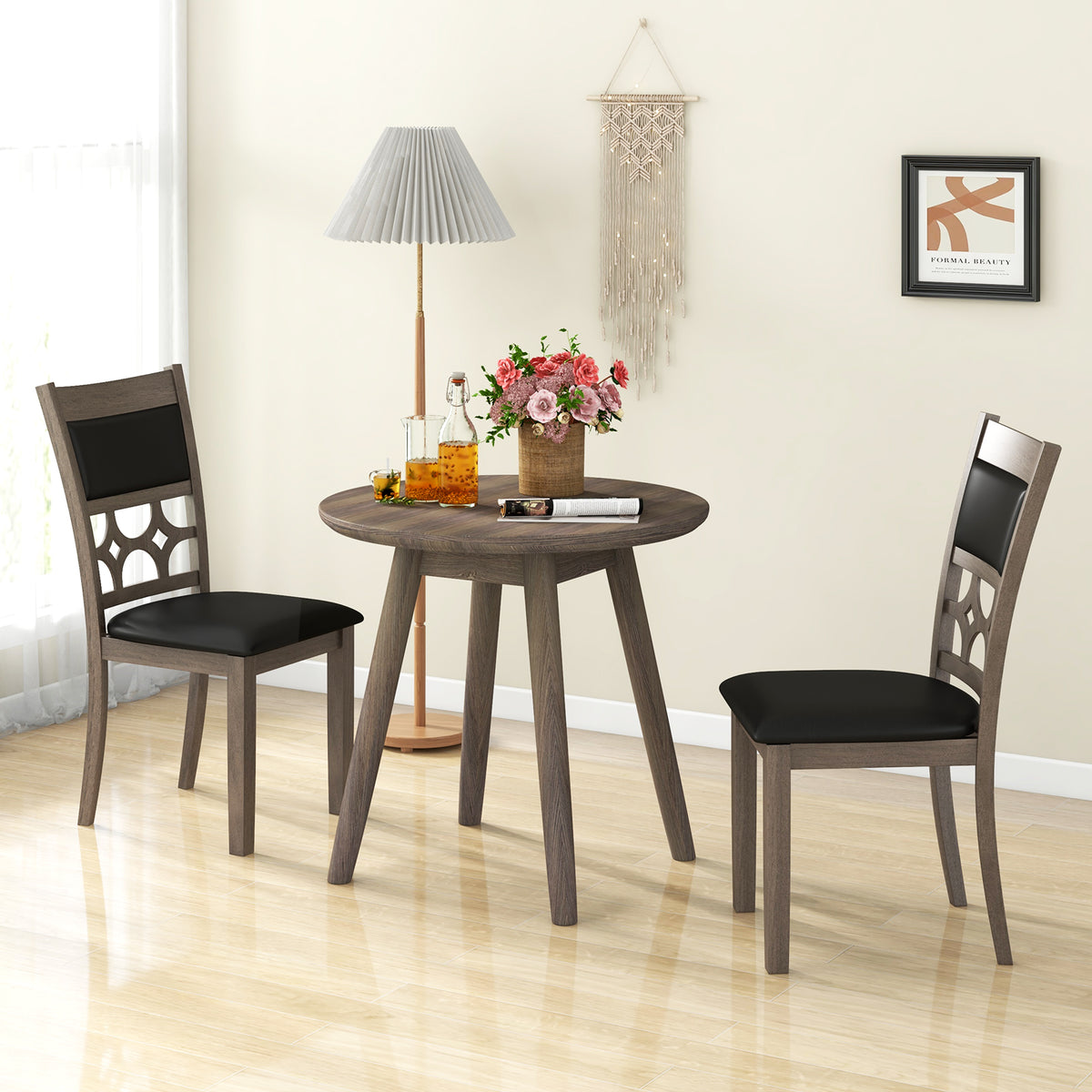 Upholstered Dining Chair Set of 2 - Gray
