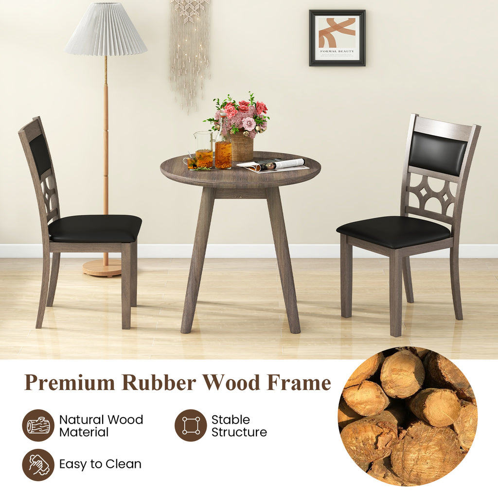 Upholstered Dining Chair Set of 2 - Gray