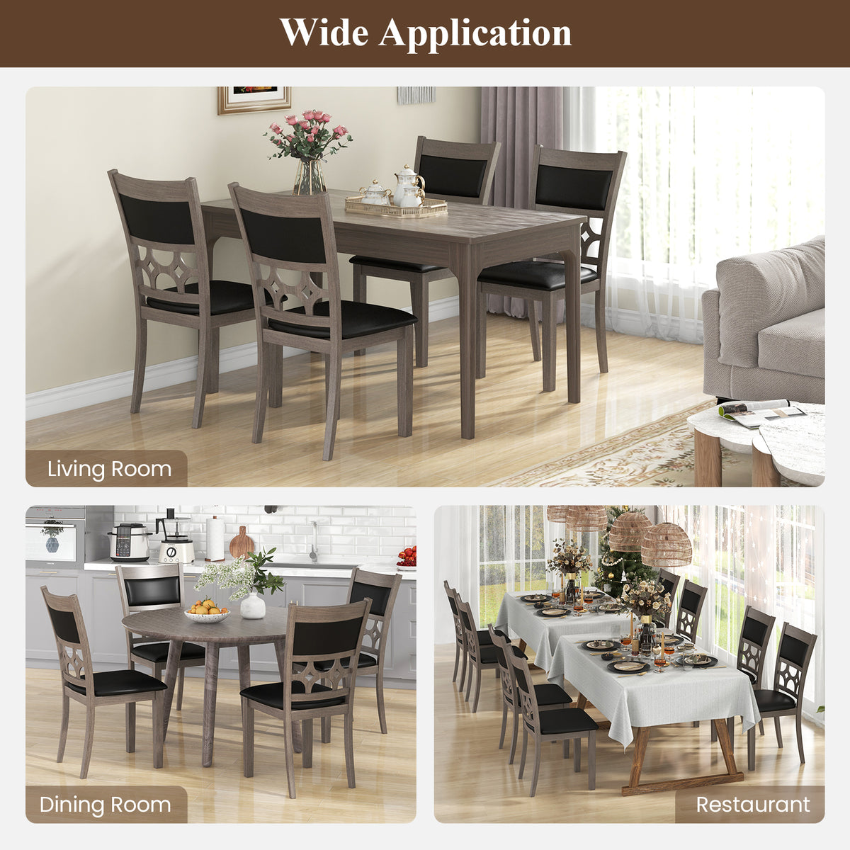 Upholstered Dining Chair Set of 2 - Gray