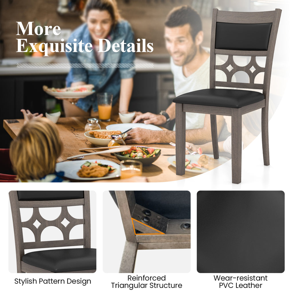 Upholstered Dining Chair Set of 2 - Gray