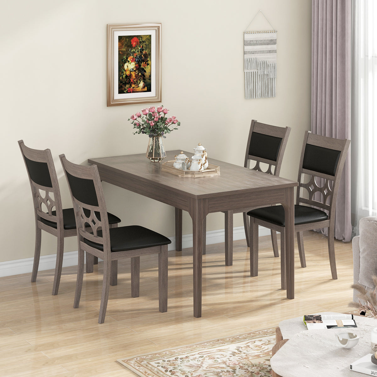 Upholstered Dining Chair Set of 2 - Gray