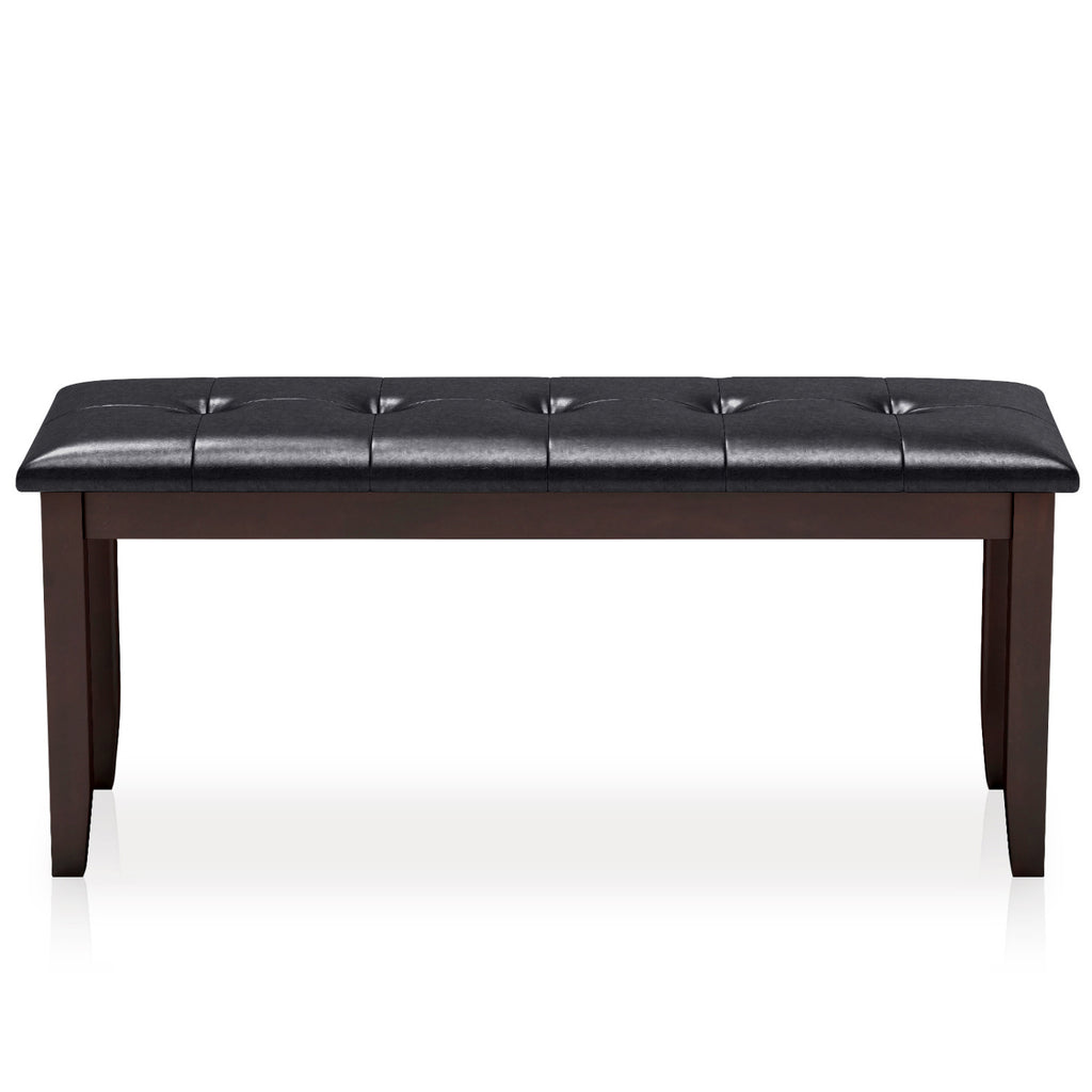 Upholstered Dining Bench with PU Leather - Brown