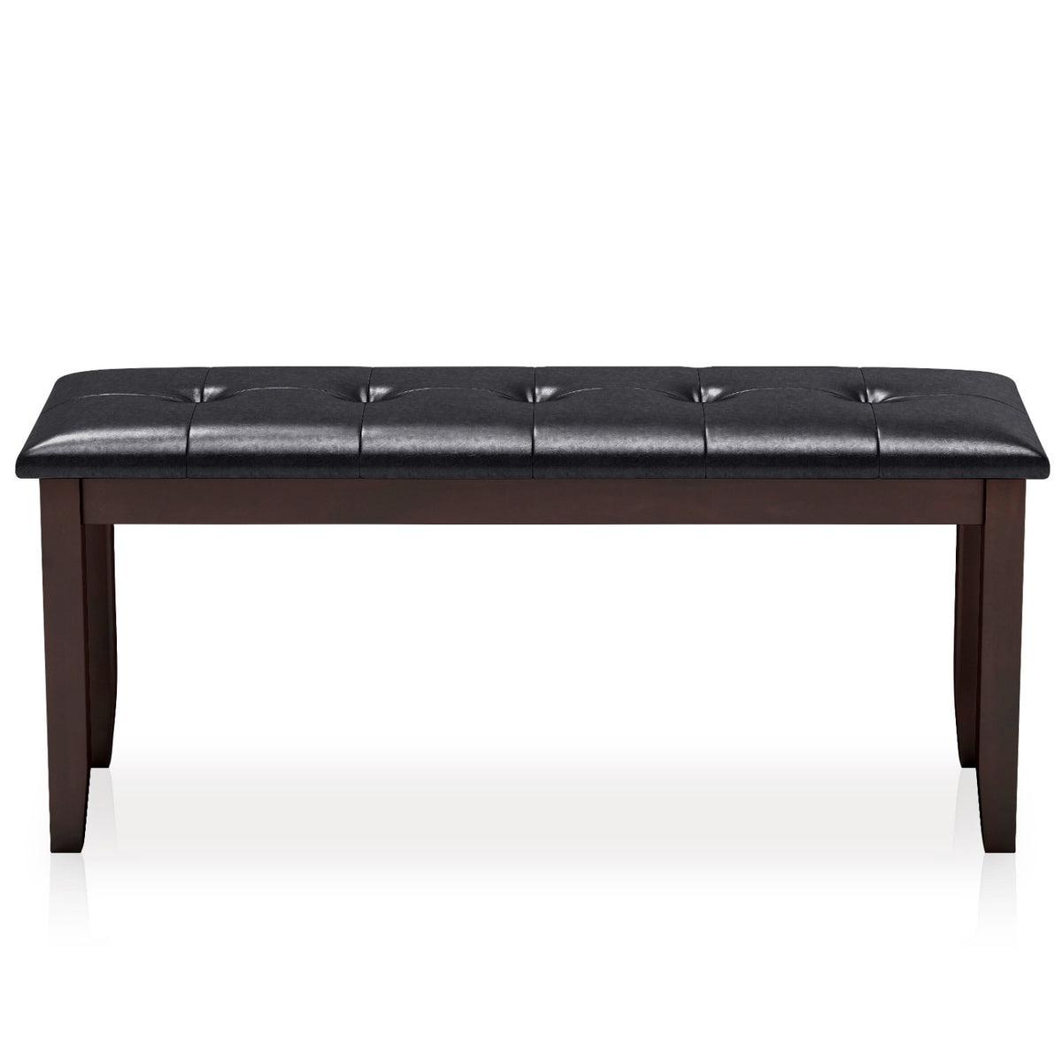 Upholstered Dining Bench with PU Leather - Brown