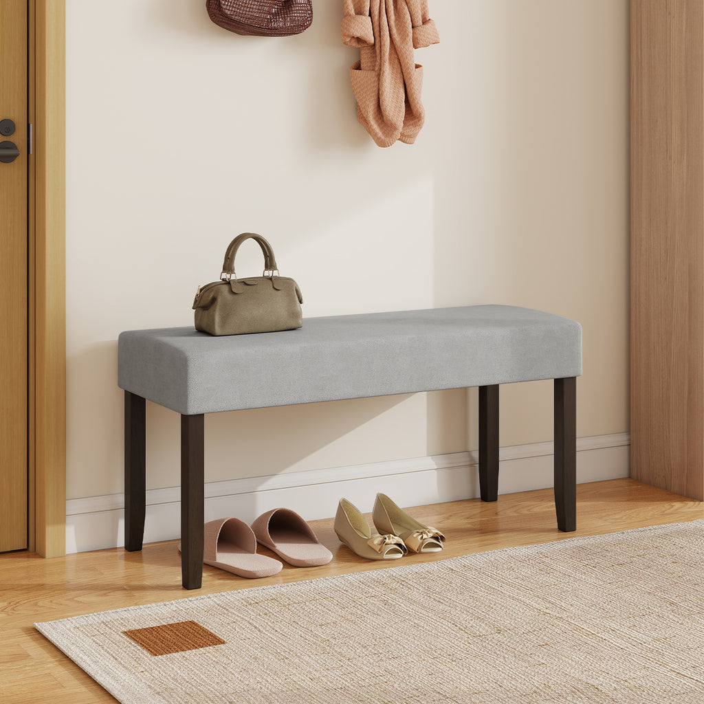 Upholstered Entryway Bench with Storage - Gray