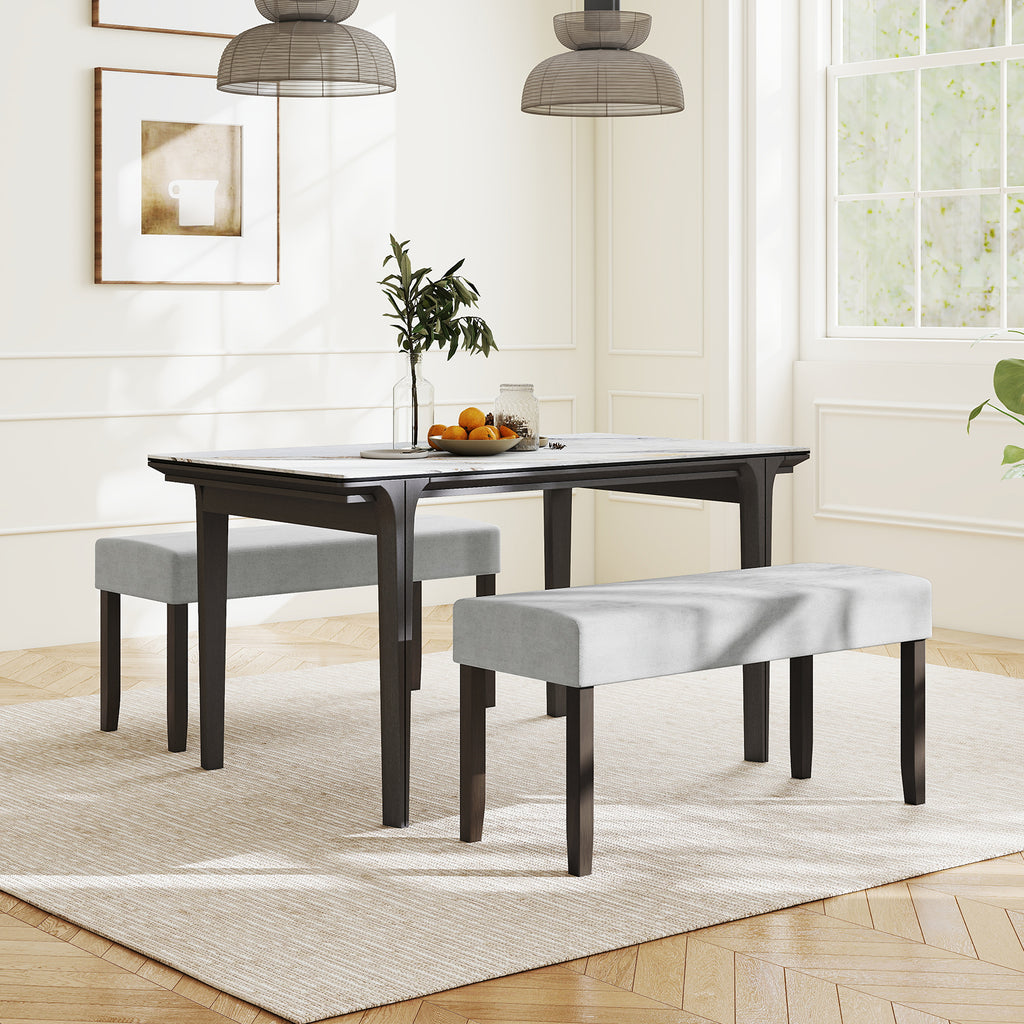 Upholstered Entryway Bench with Storage - Gray