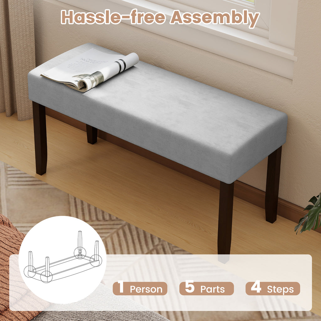 Upholstered Entryway Bench with Storage - Gray