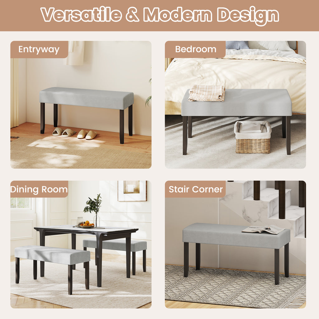 Upholstered Entryway Bench with Storage - Gray