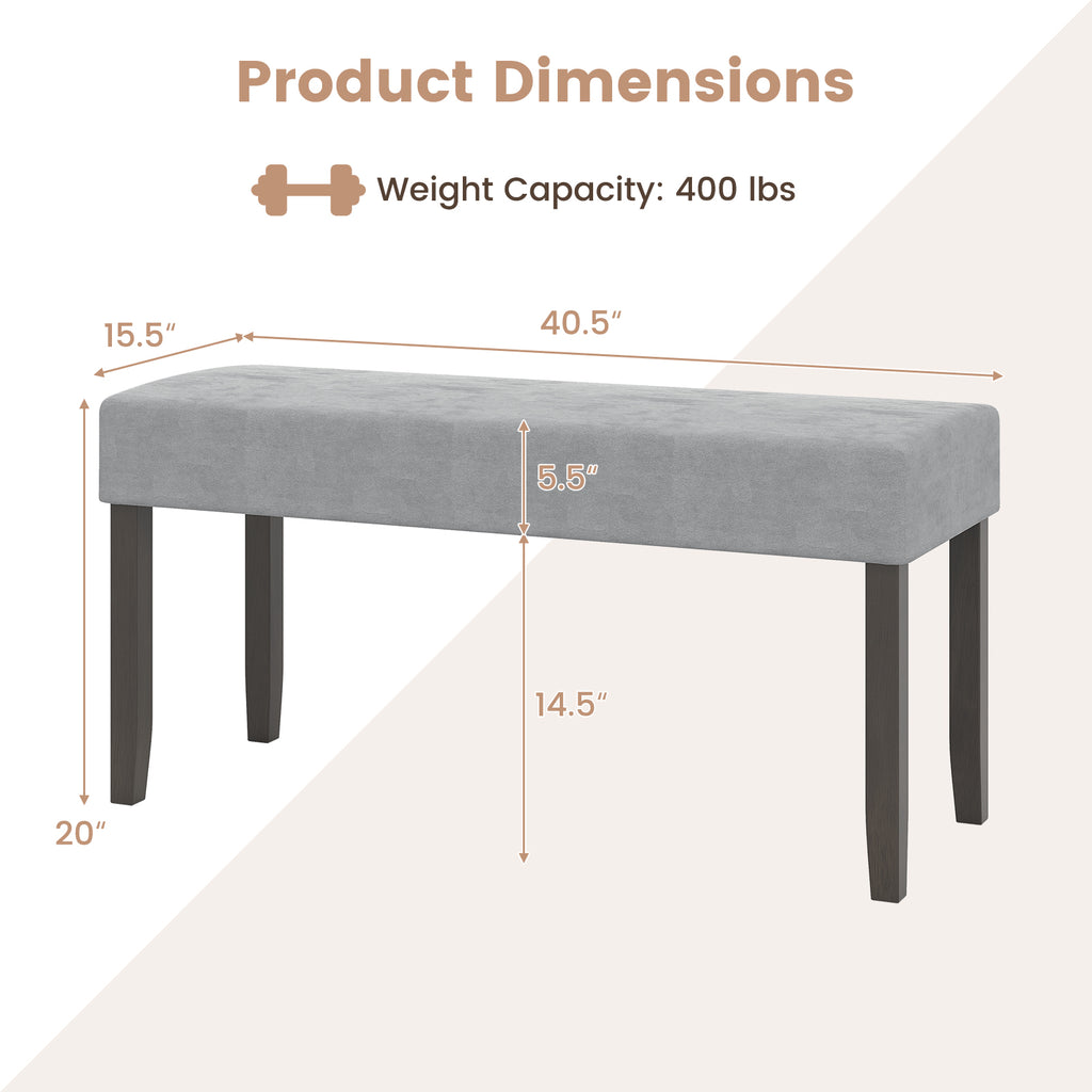 Upholstered Entryway Bench with Storage - Gray