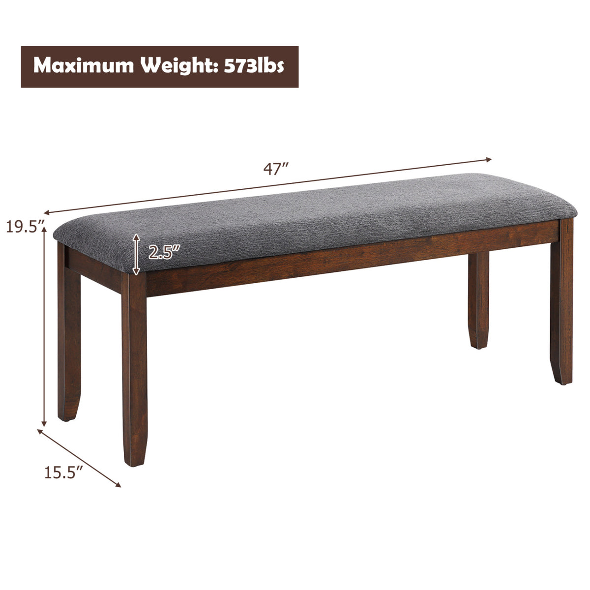 Upholstered Entryway Bench with Wood Legs