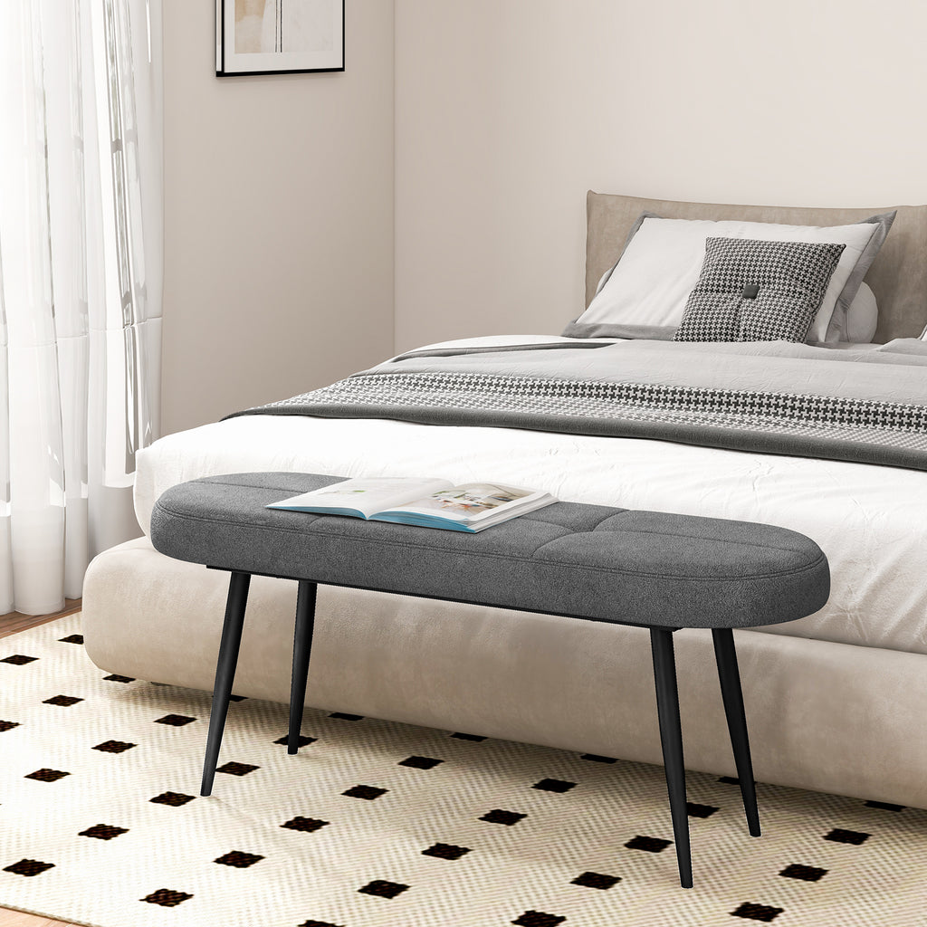 47 Inch Upholstered Entryway Bench - Gray