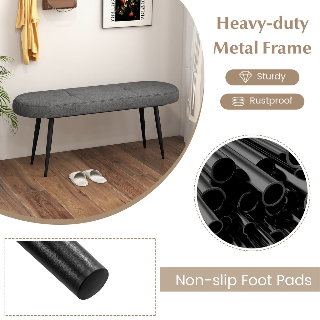 47 Inch Upholstered Entryway Bench - Gray