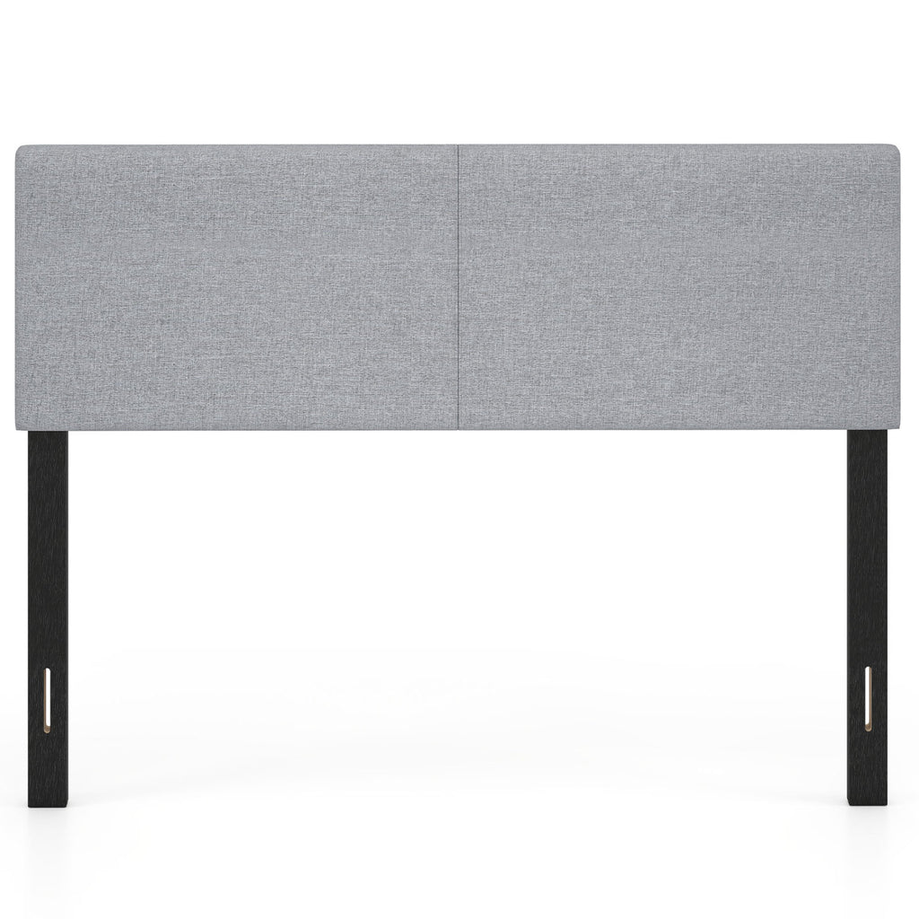 Upholstered Headboard Queen/Full Size Vertical Quilted, Gray