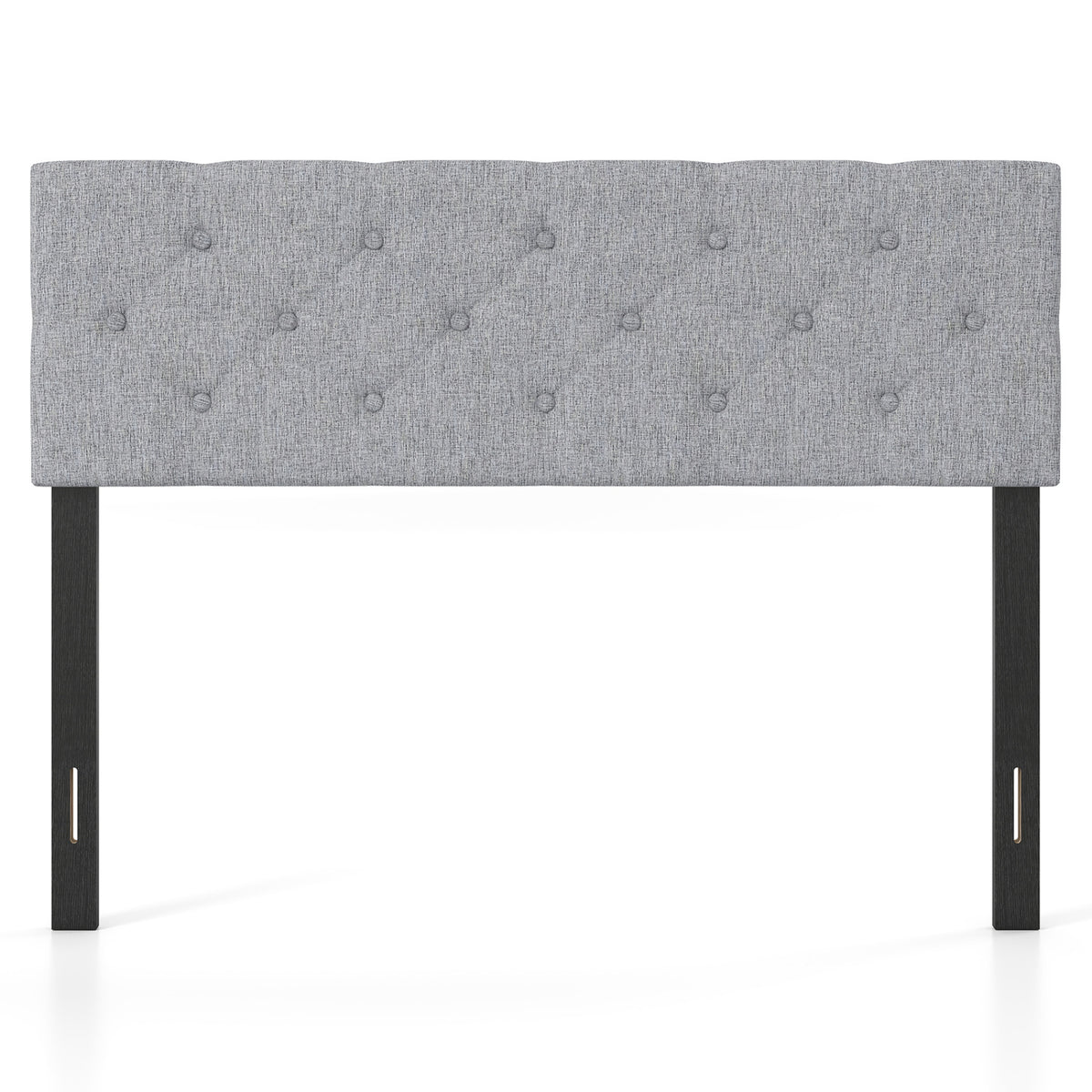 Tufted Upholstered Headboard Queen/Full Size Linen - Gray, Button
