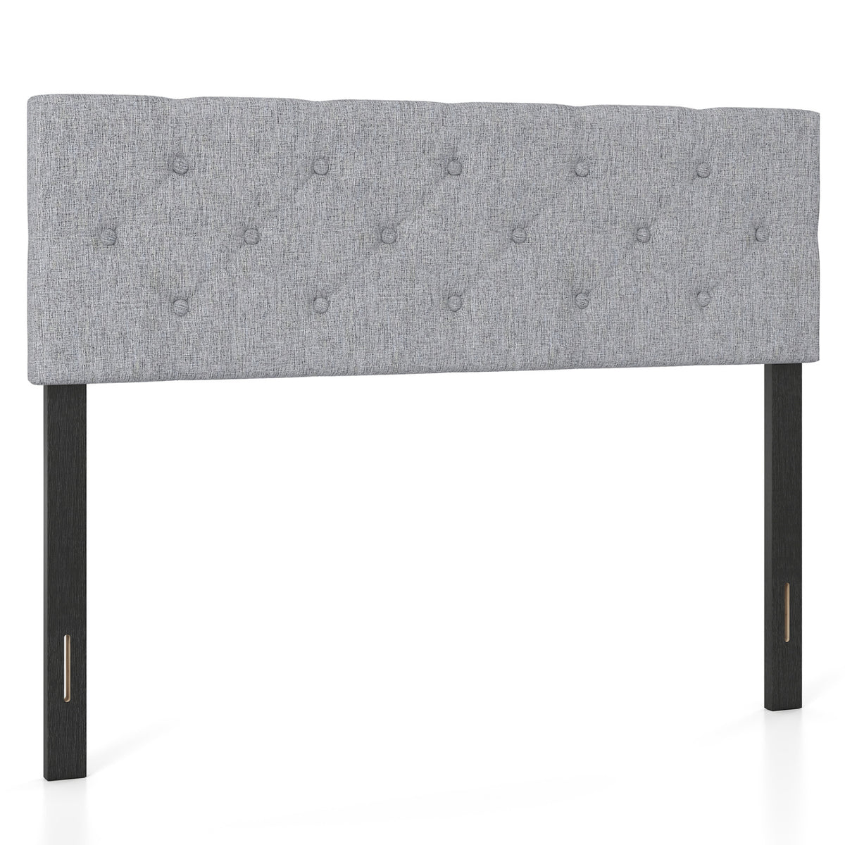 Upholstered Tufted Headboard Queen/Full - Button, Gray