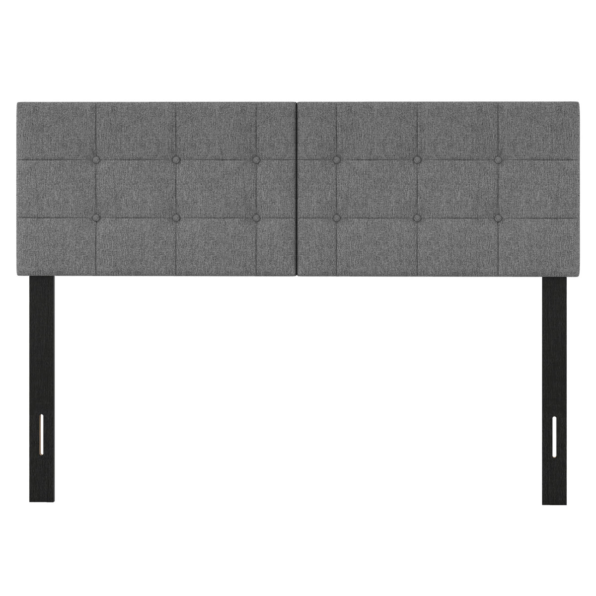 Upholstered Headboard Adjustable 55-62" - Full/Queen, Dark Gray