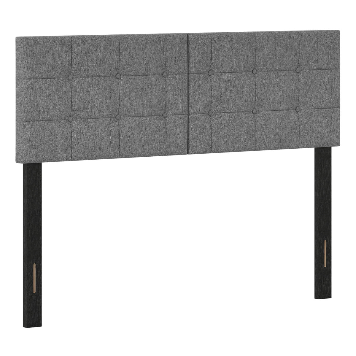 Linen Upholstered Headboard with Wood Legs, Dark Gray - Style D